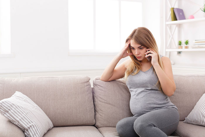 Stressed pregnant woman